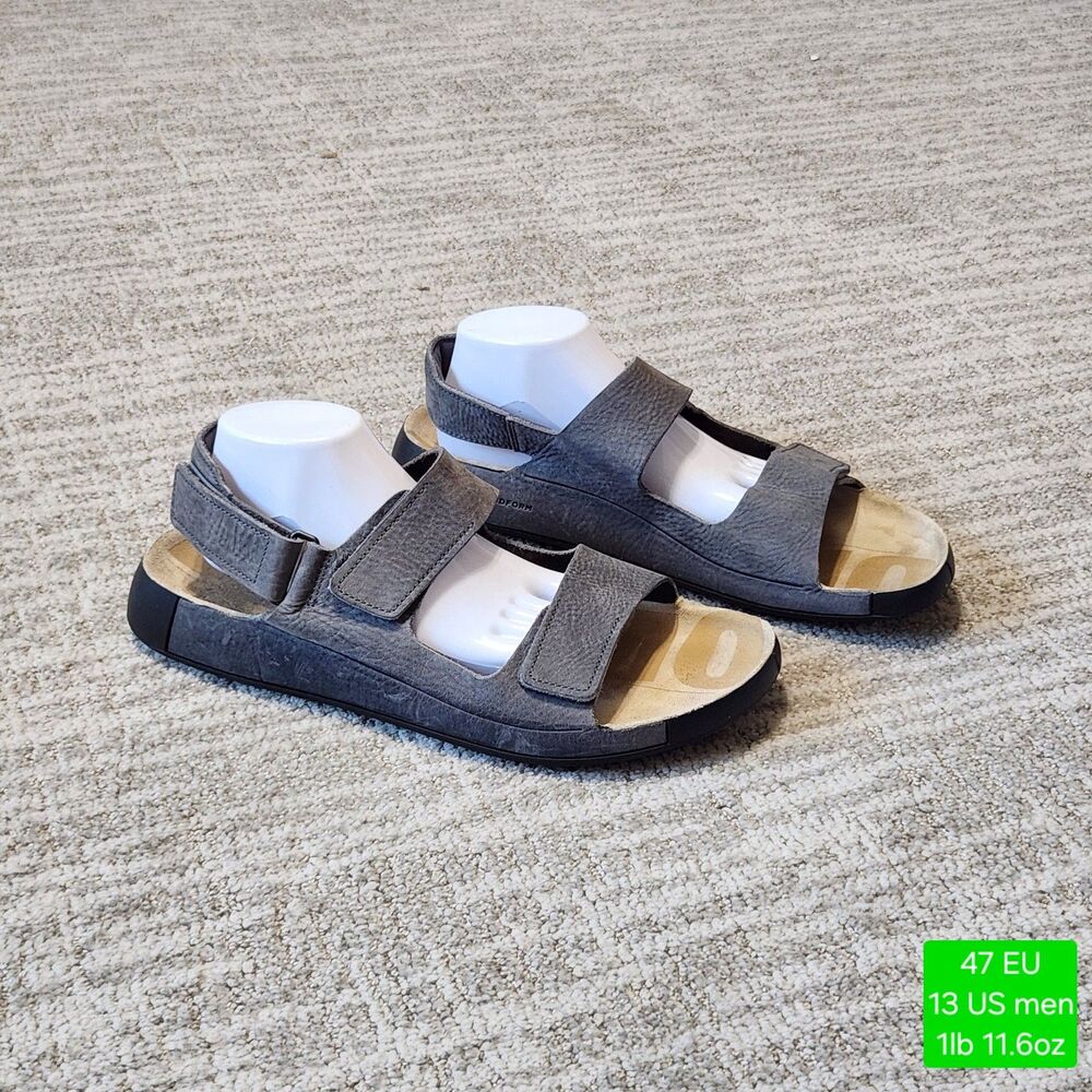 ECCO men's Cozmo 3 band sandals gray size 13